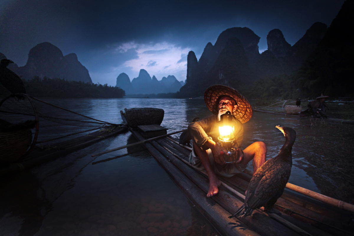Old Fisherman and Cormorants, Guilin