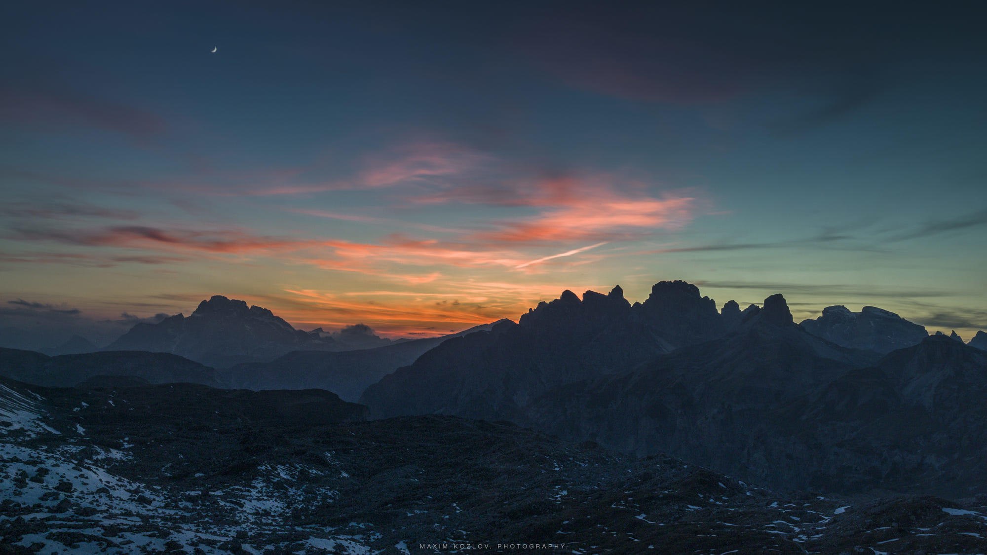 Sunset. Dolomites.