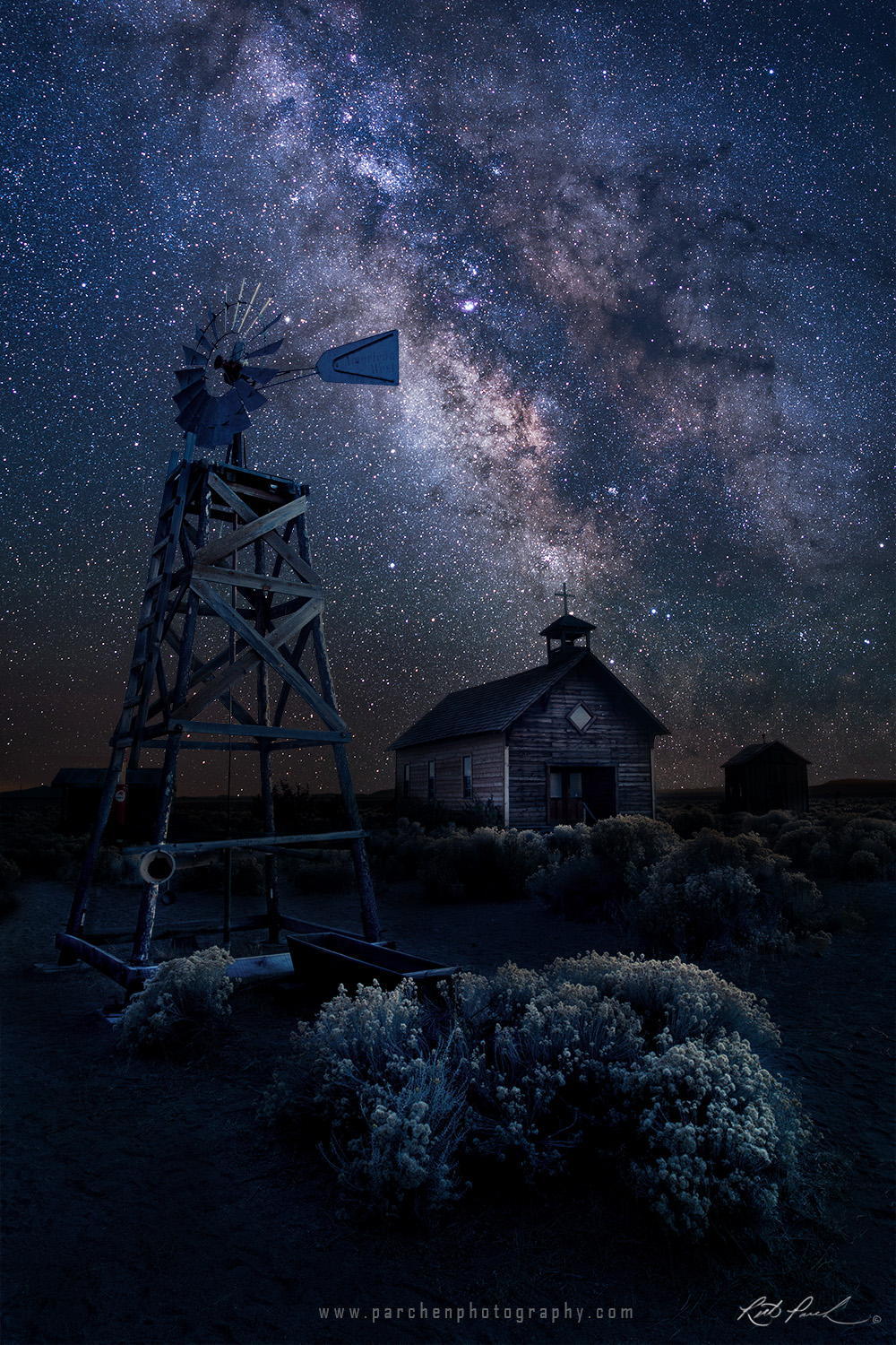 Oregon Homestead under the Milky Way