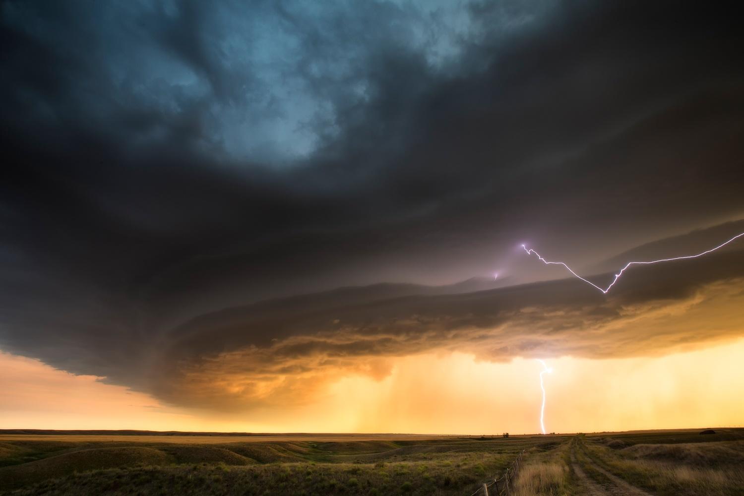 Supercell on the edge of the Badlands