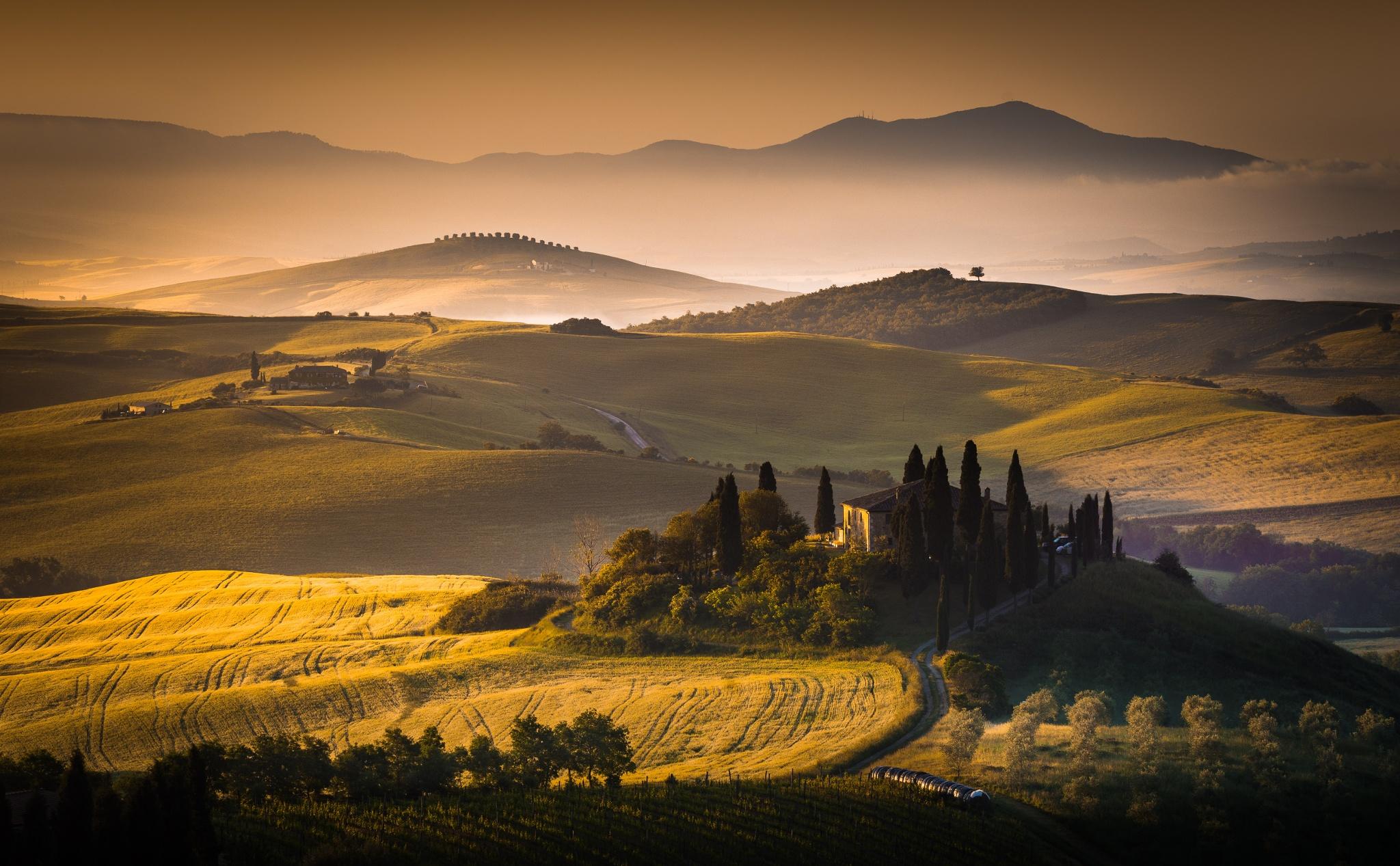 Golden light over Tuscany