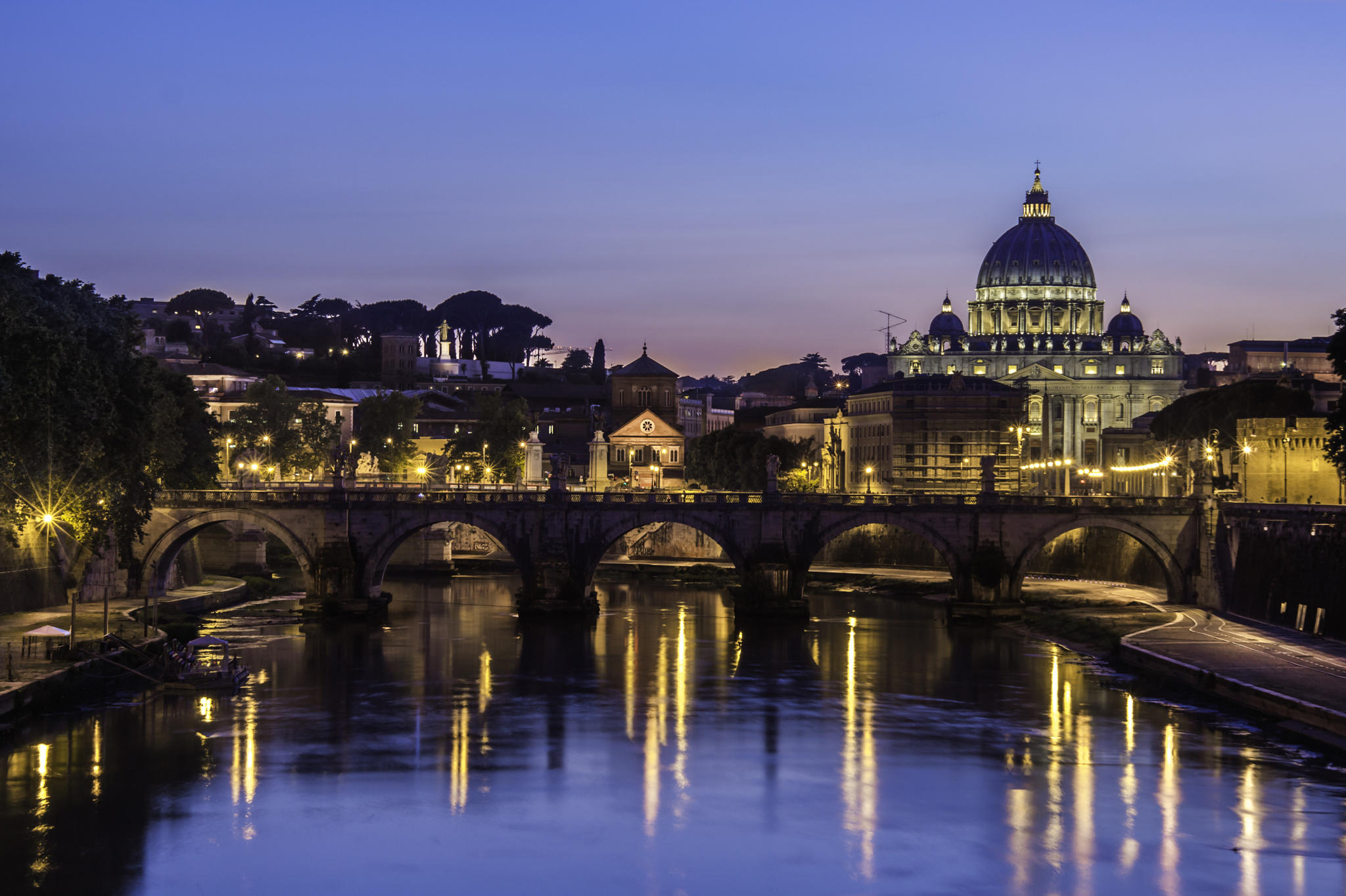 Rome - San peter's nigth reflection