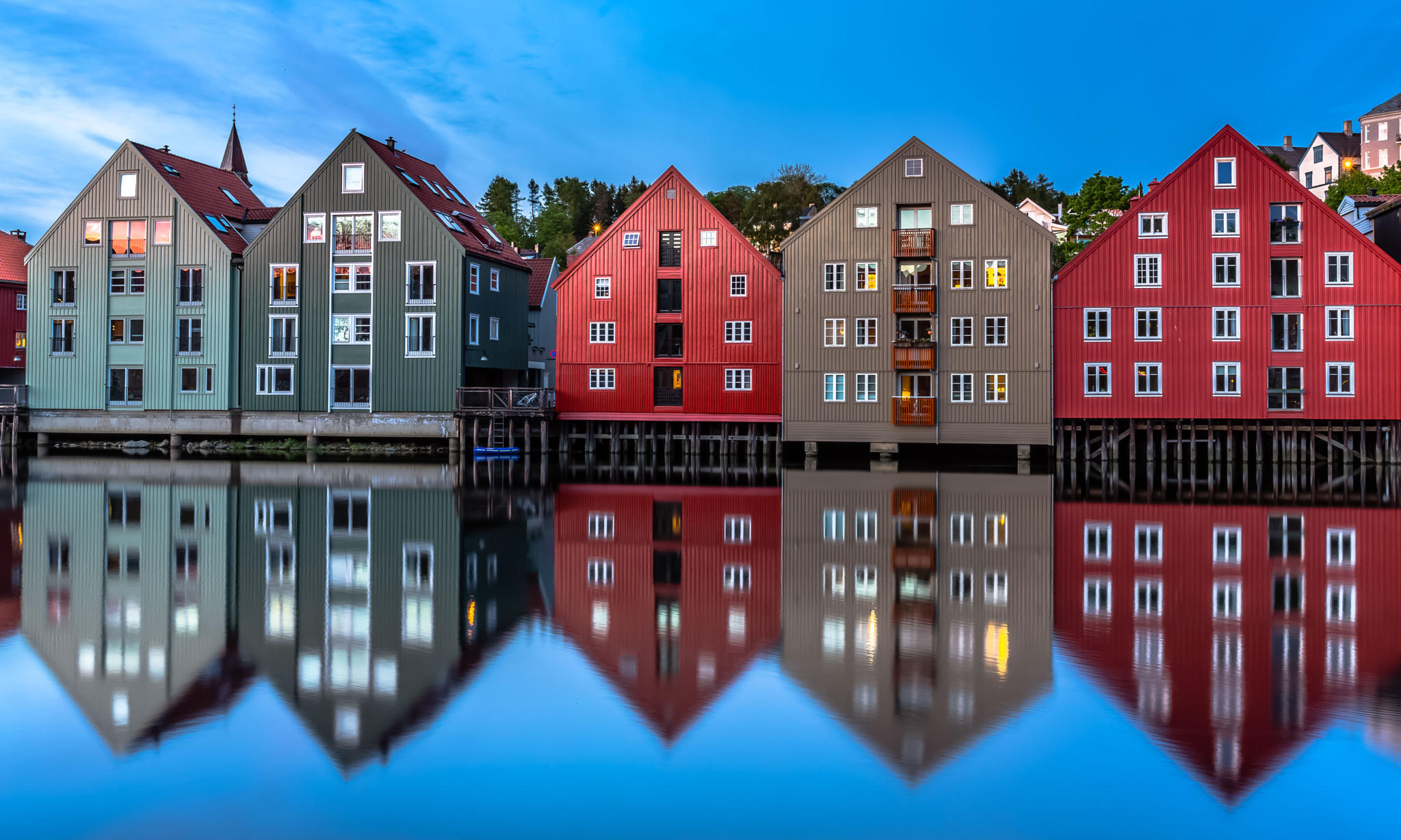 Midnight Reflection at Trondheim, Norway