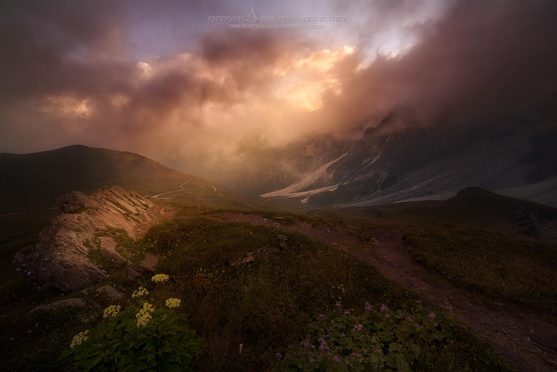 Sunrise light on Rolle Pass