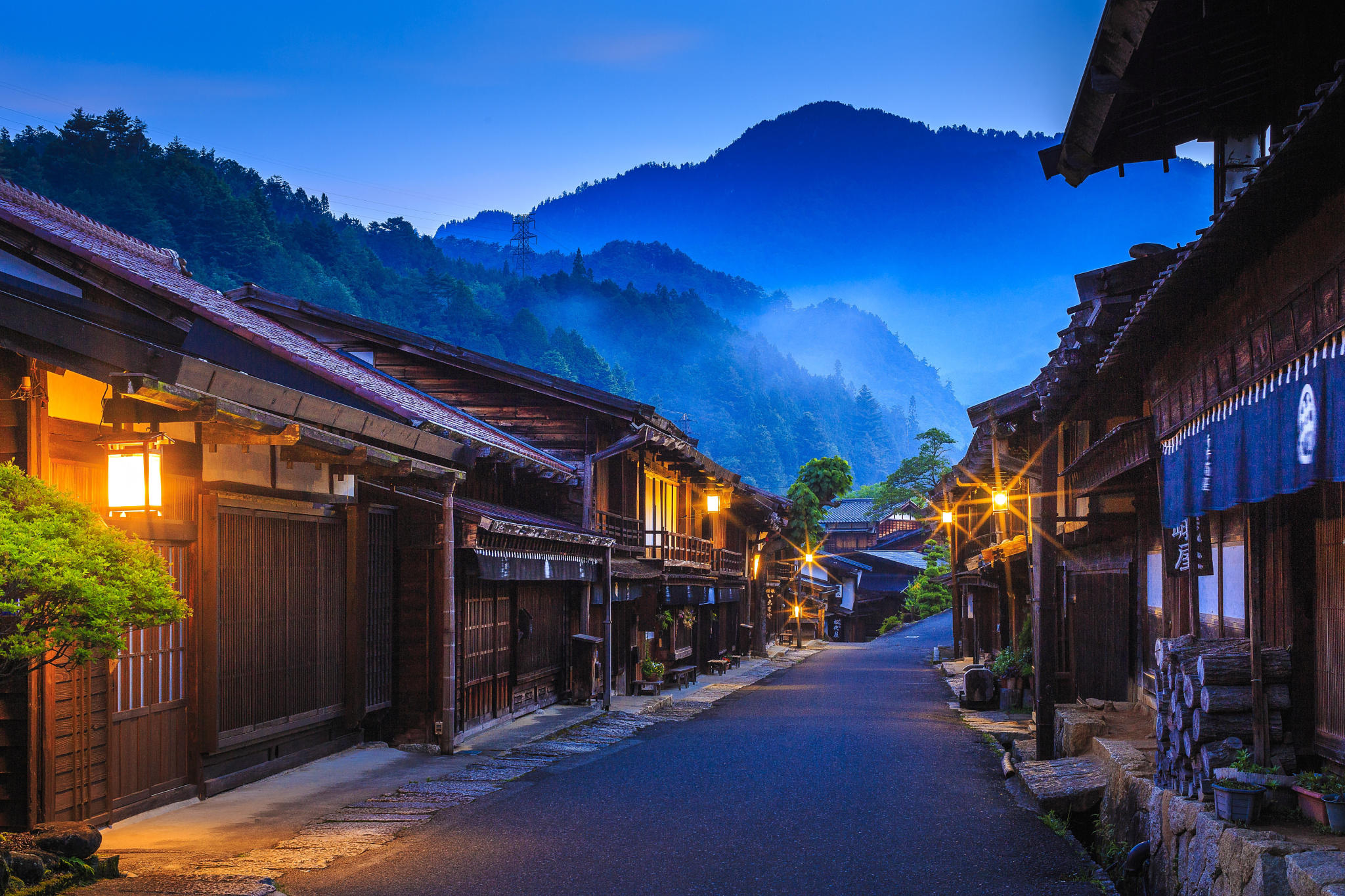 The old rows of houses and stores on a street-6