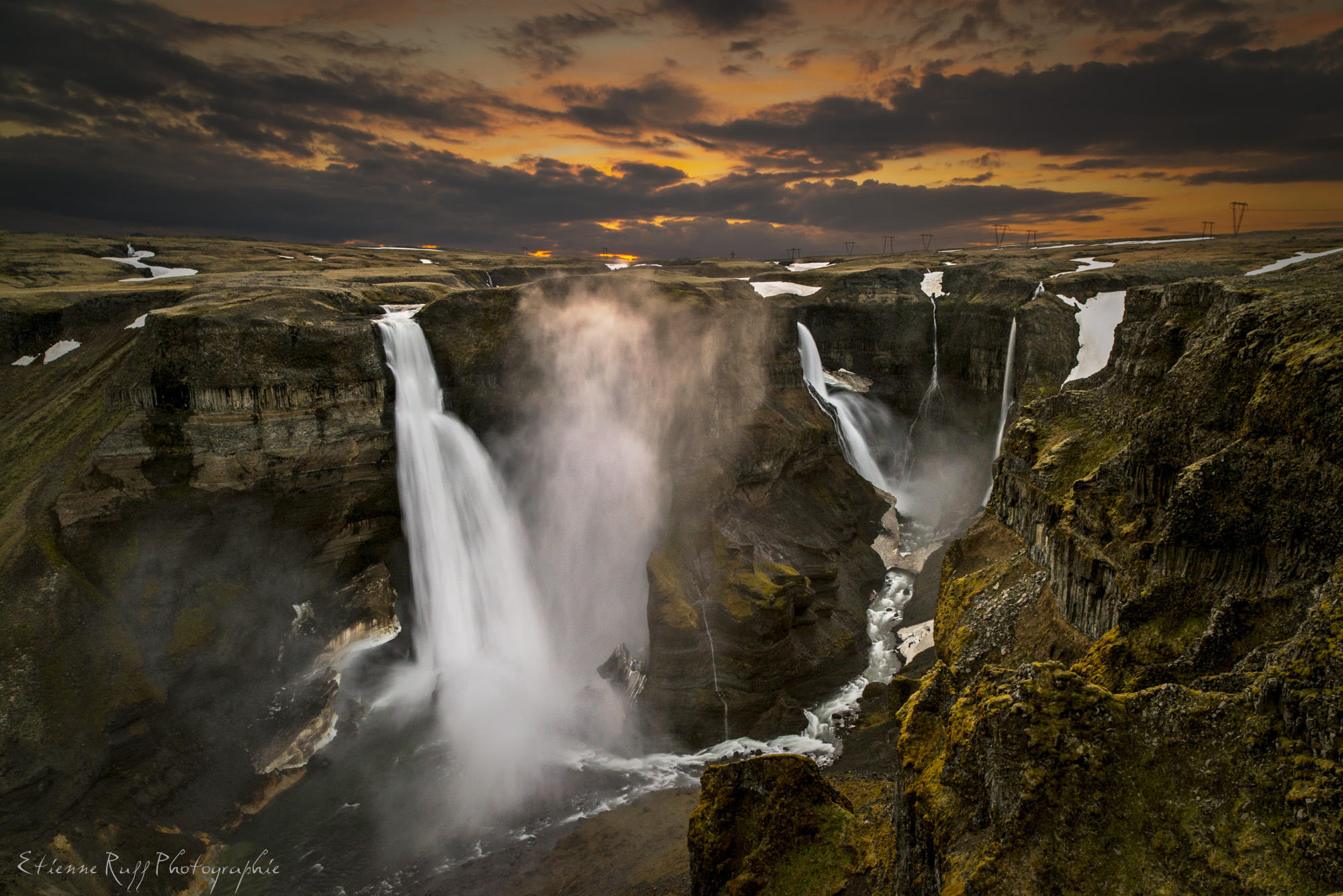 Haifoss at sunrise