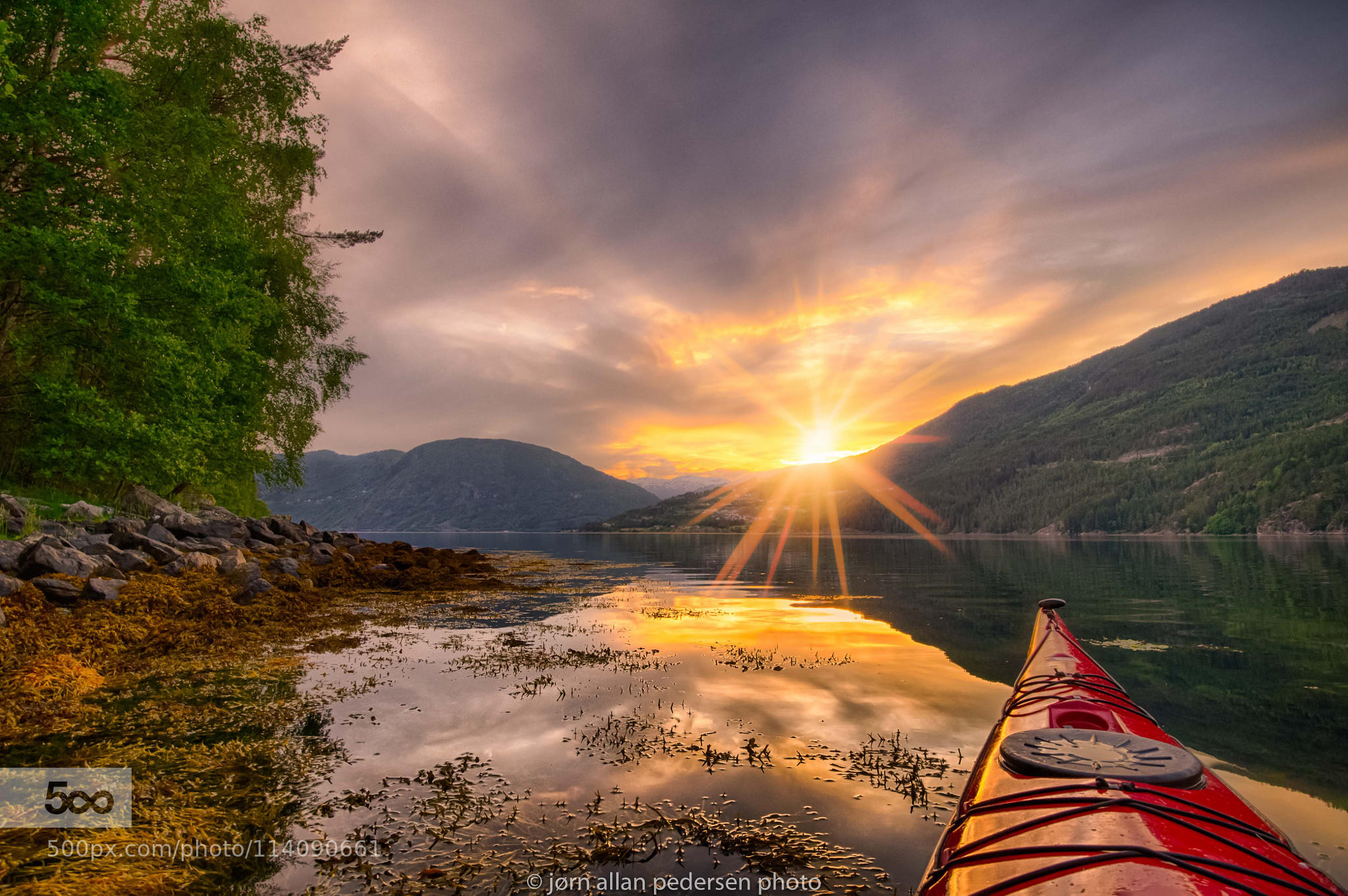 Kayaking into the sunset