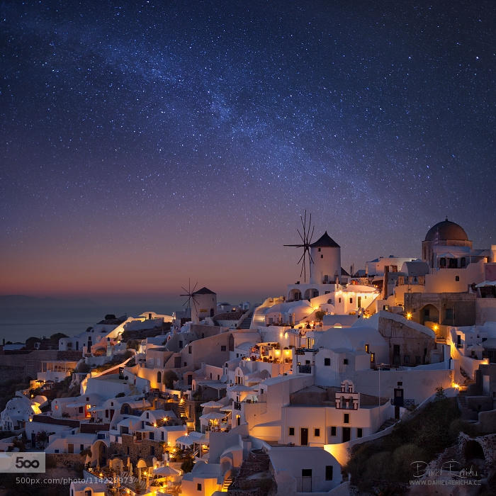 The Milky Way above Santorini