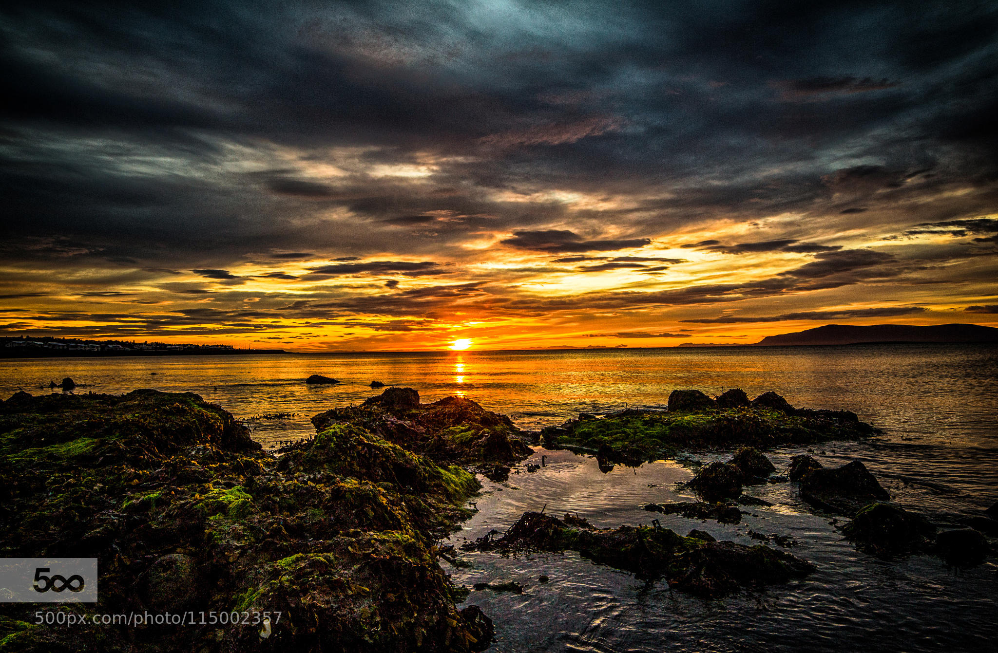 Evening sunset in Reykjavik