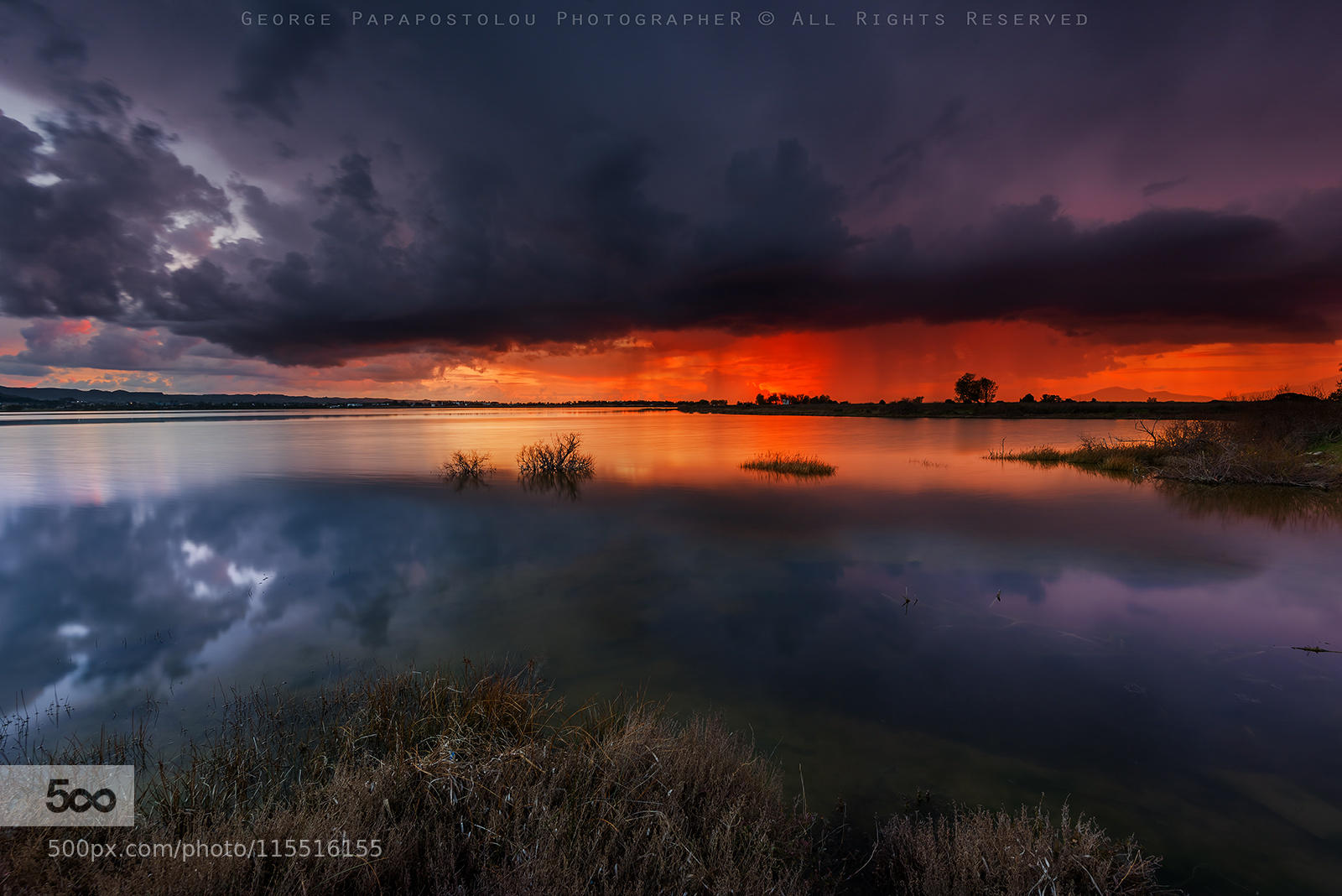 Storm at sunset