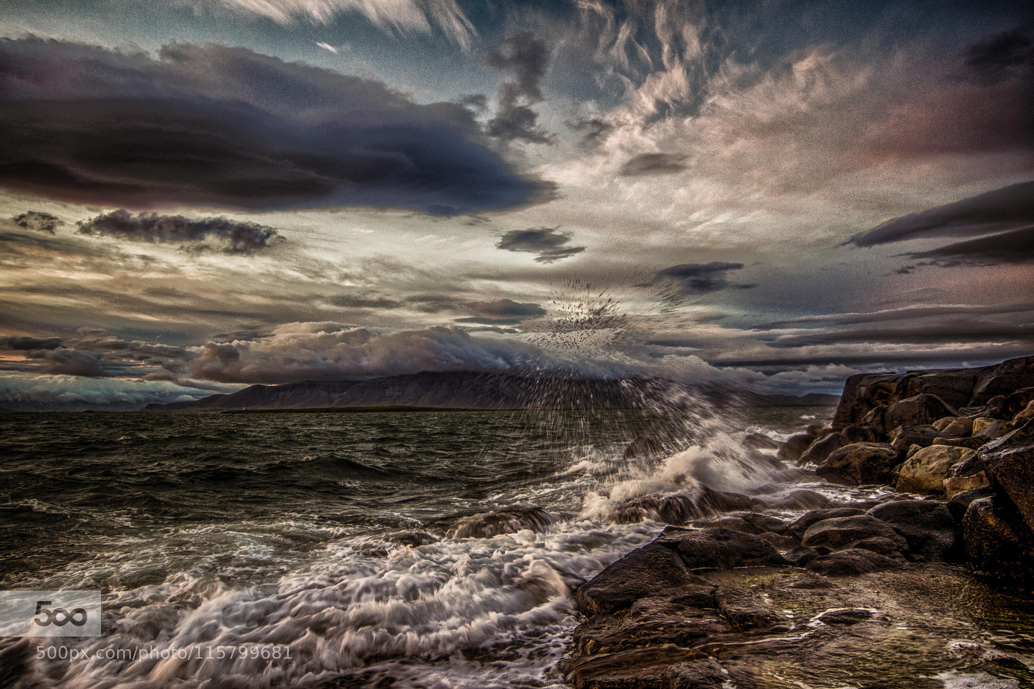 Rough Sea & Mount Esja