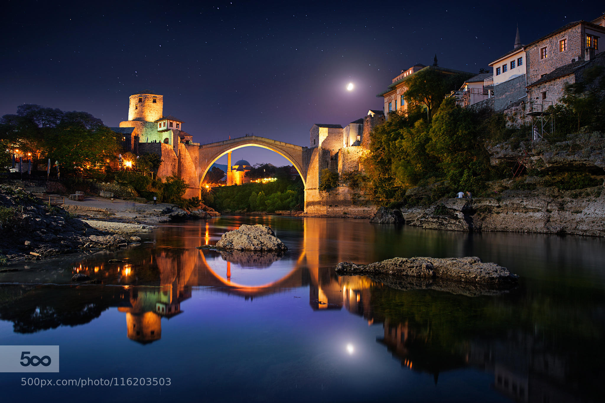 Starry night in Stari Most