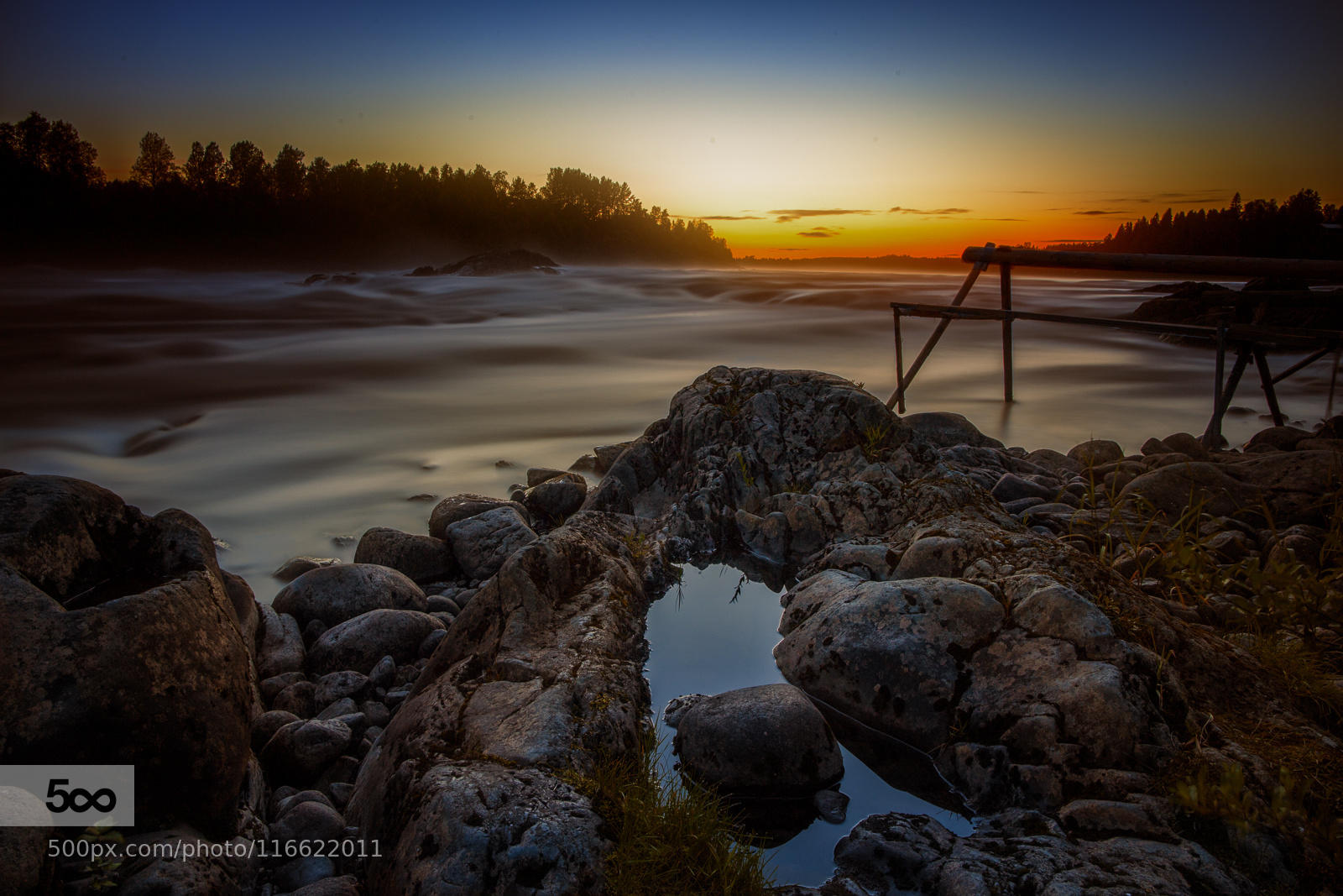 Wild salmon river in Lapland