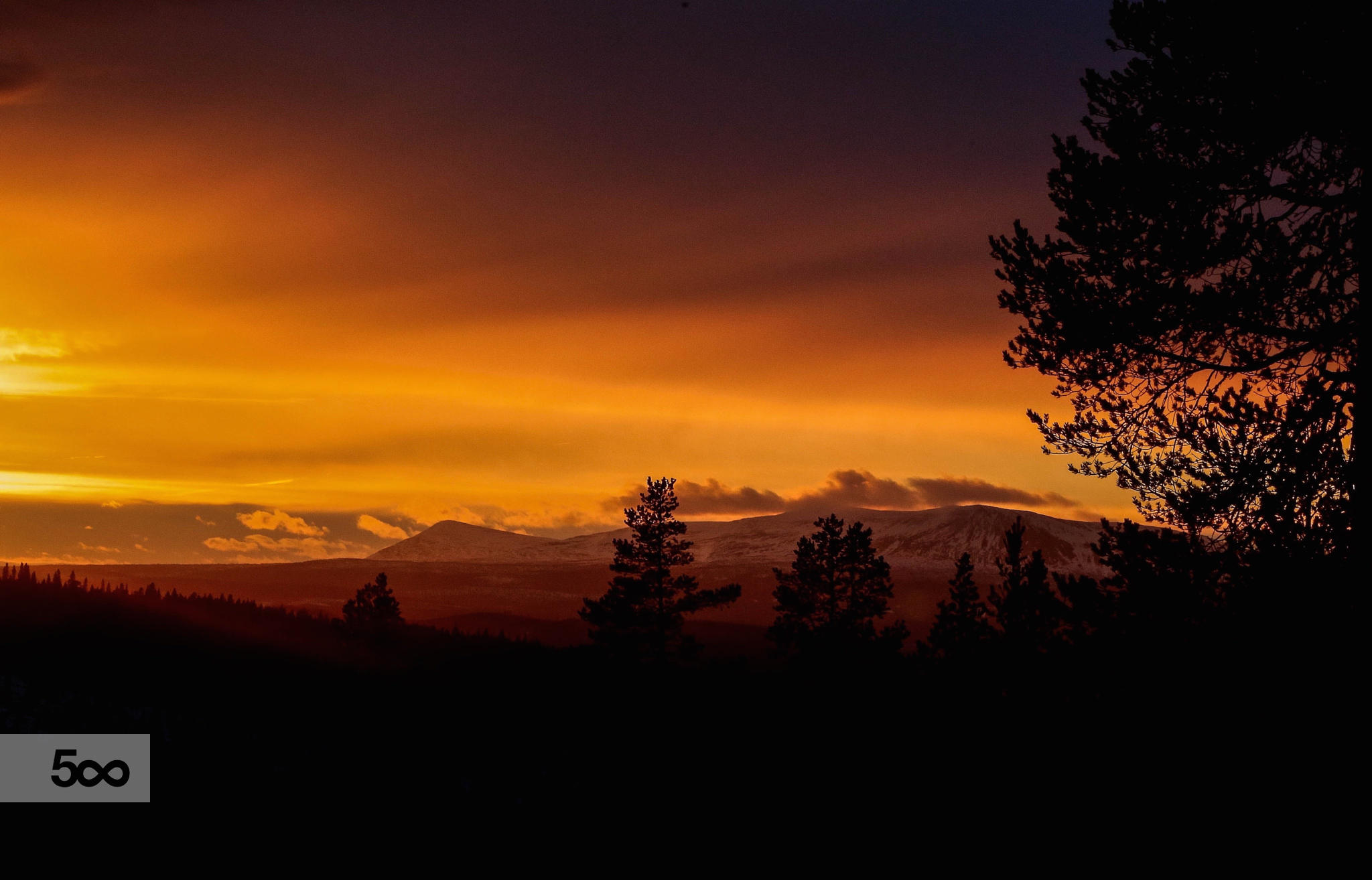 sunset over the mountain!