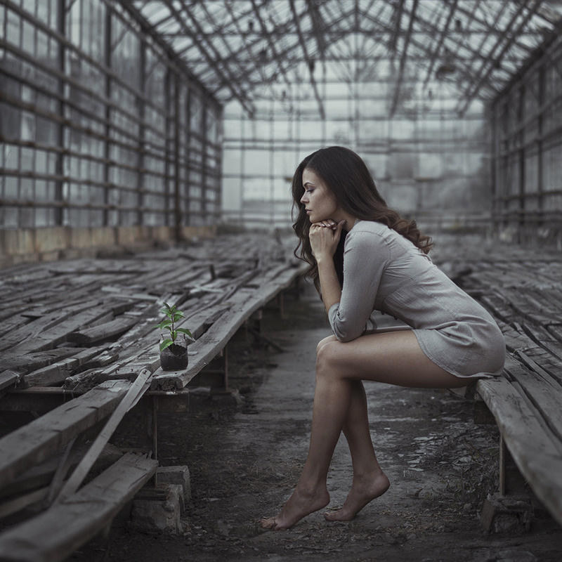 girl and flower