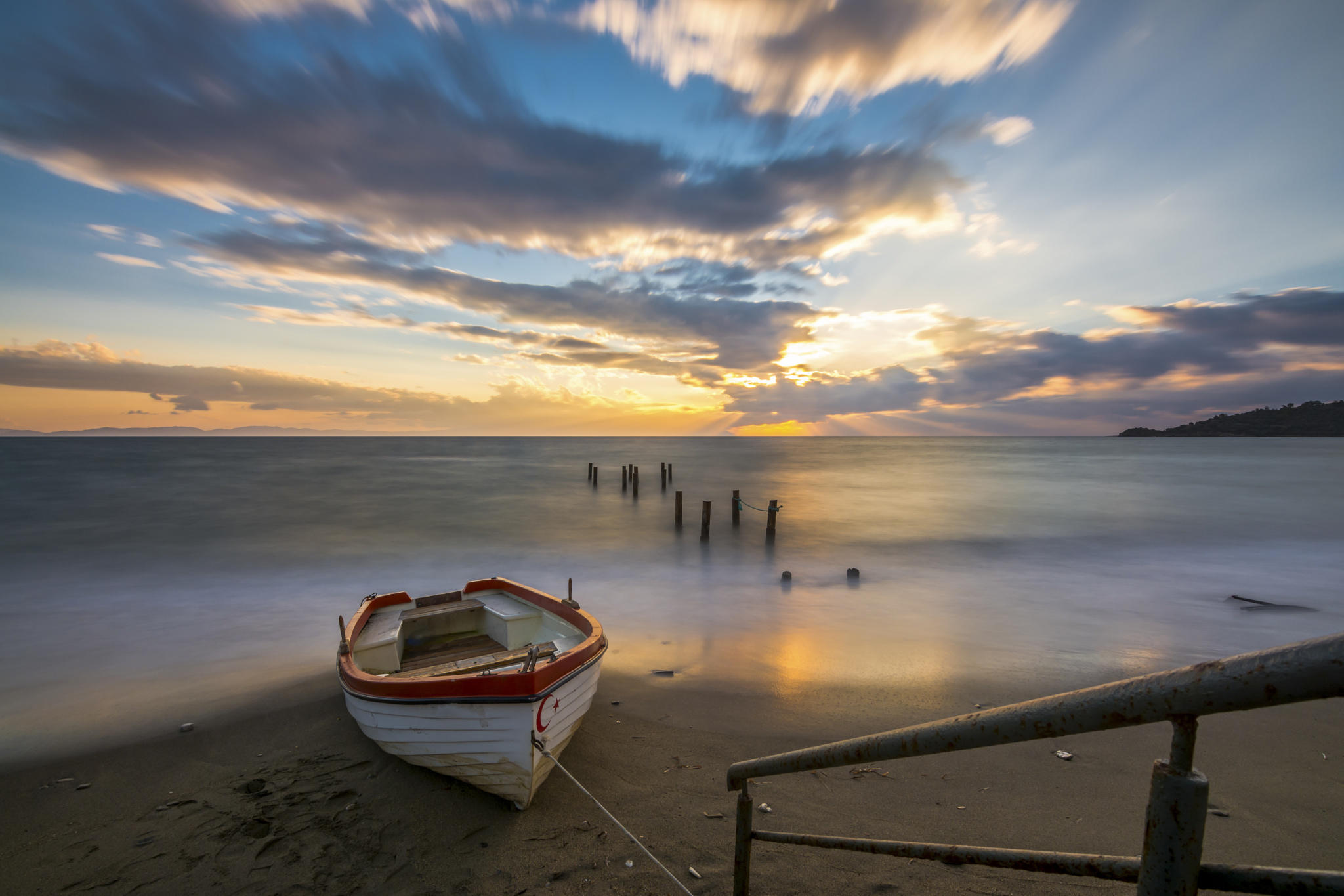 The boat on the beach