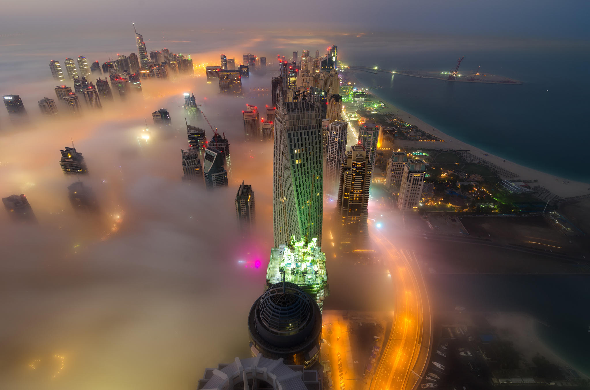 Fog in Dubai Marina