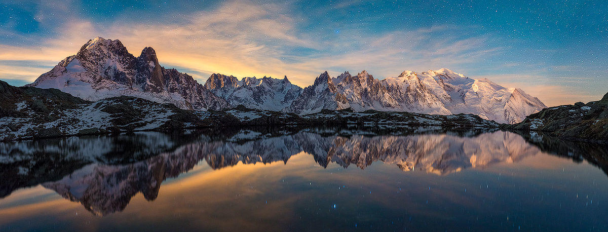 Magic Night face to the Mont Blanc