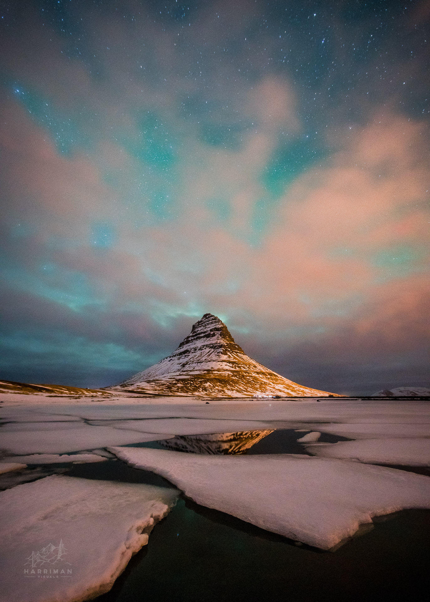 Kirkjufell Mountain Night