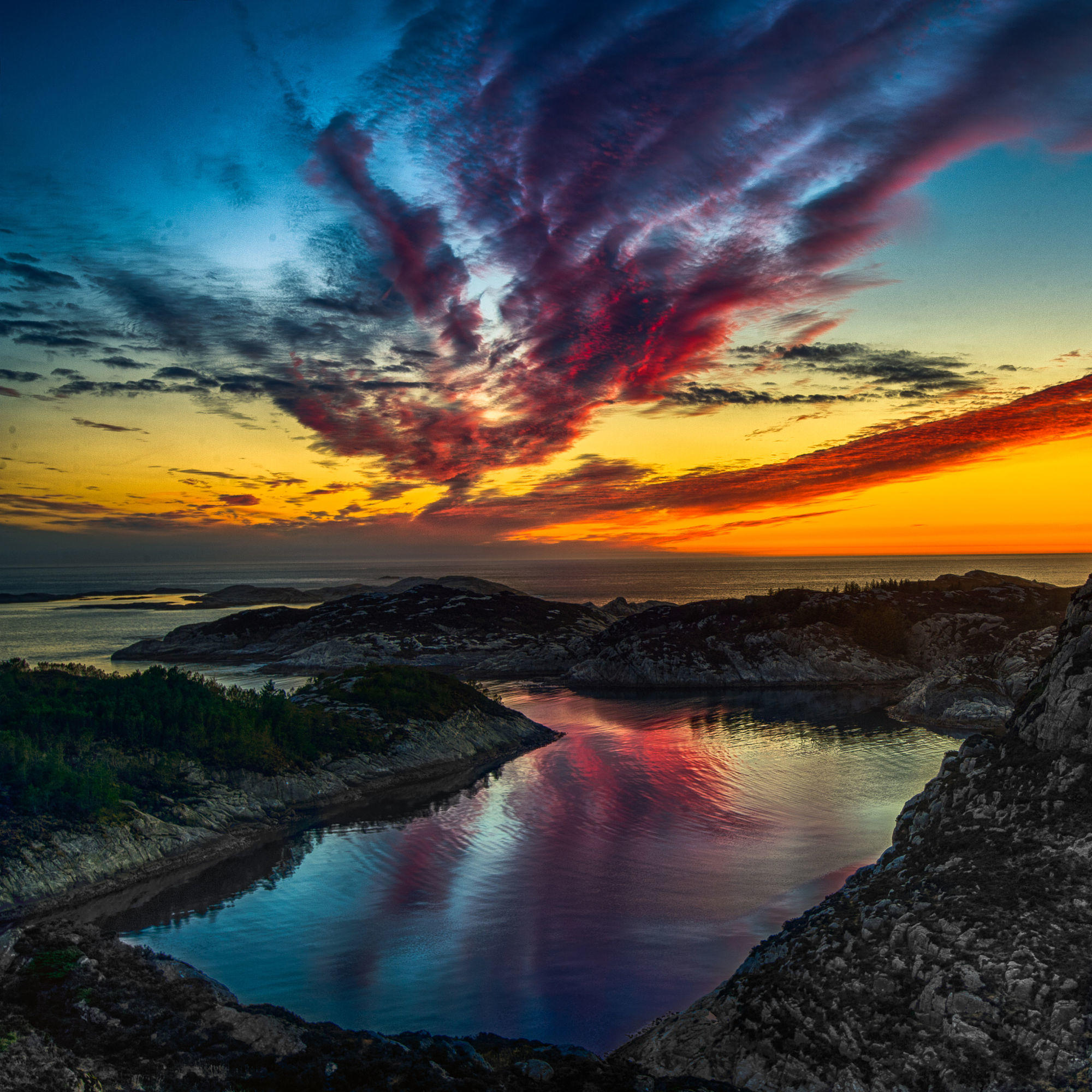 Sunset over the north sea