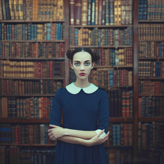 a girl from a library