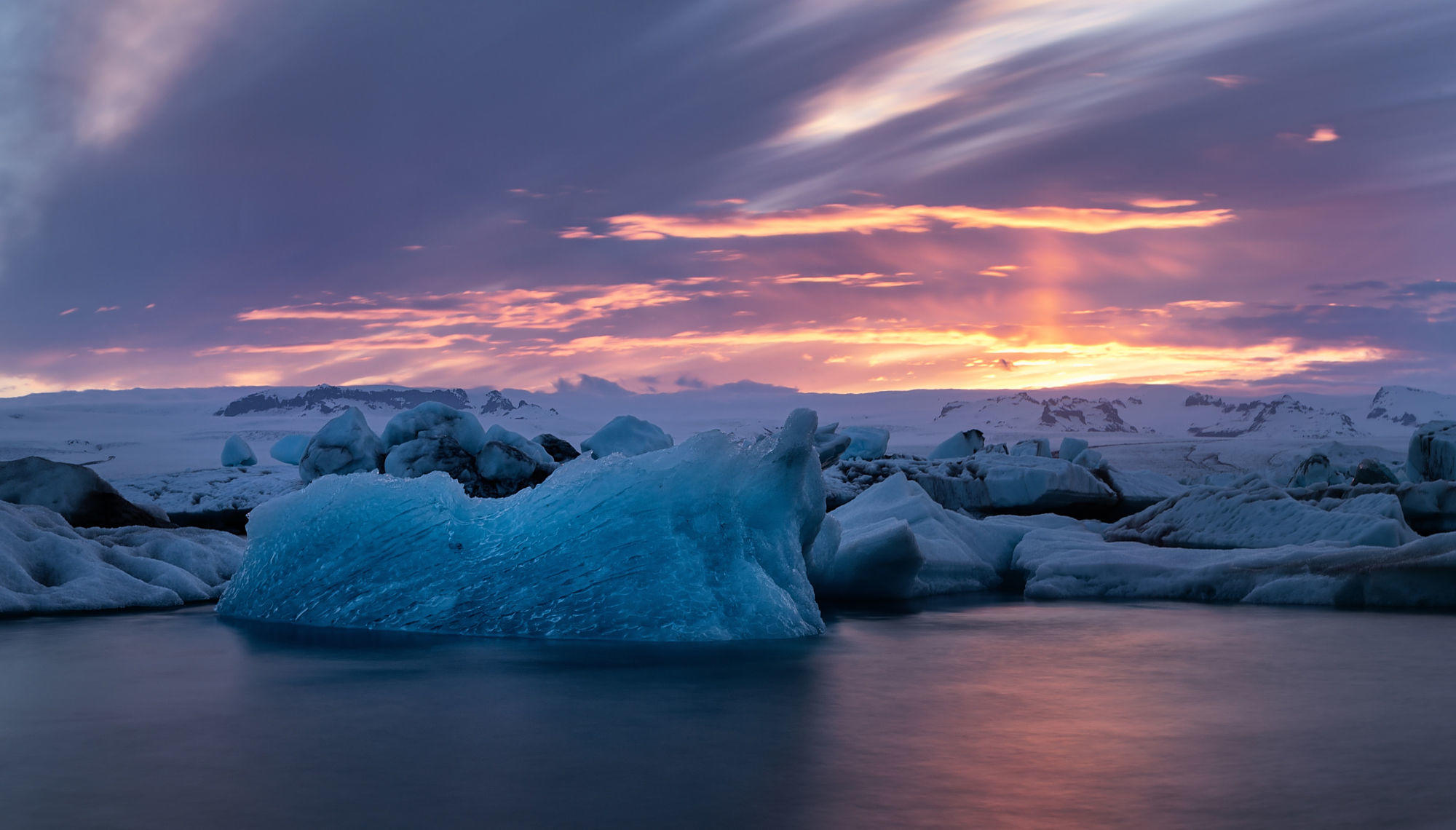 Glacier Lagoon Sunset