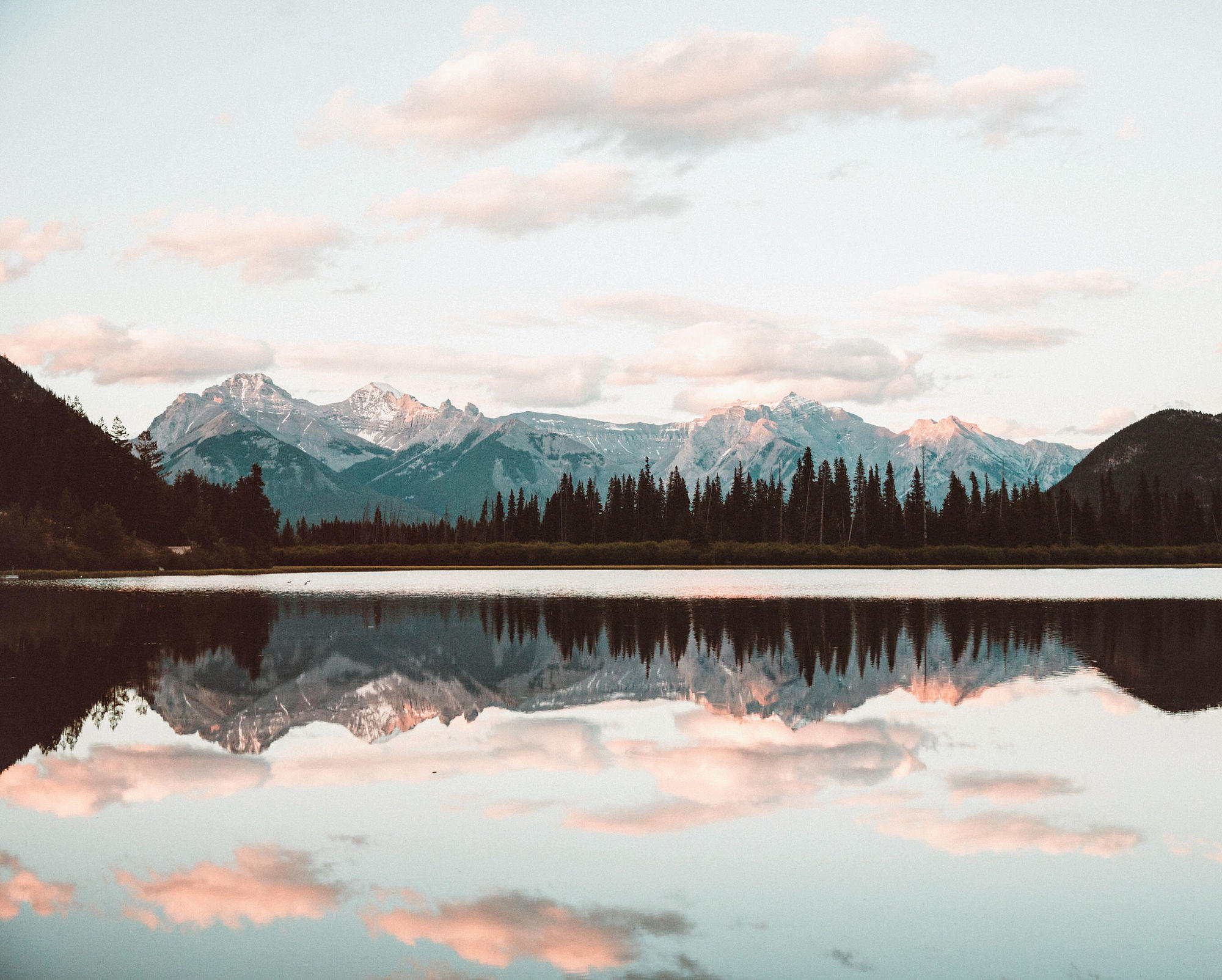 Vermillion Lakes sunset in Banff, Alberta.
