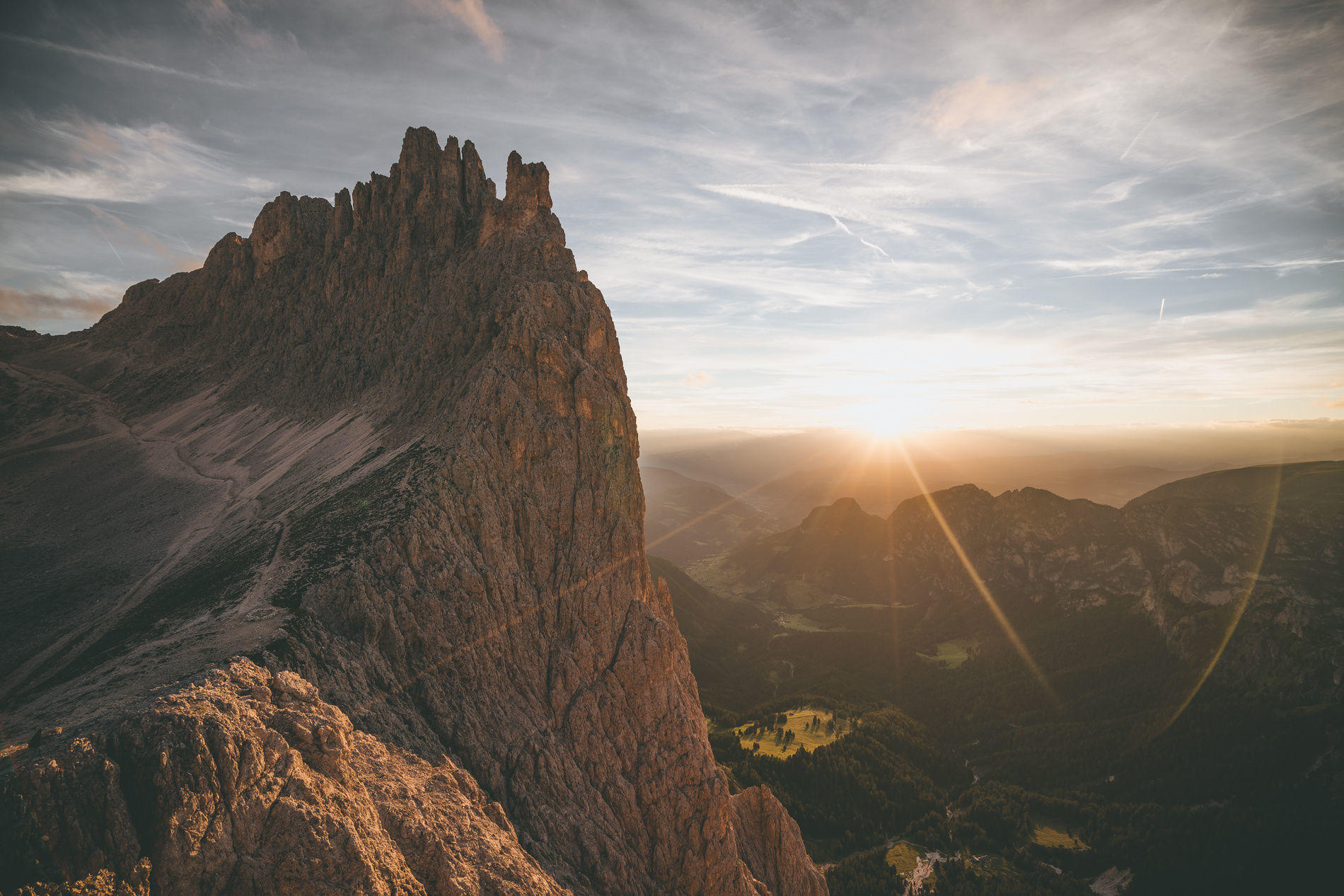 Sunset in the Dolomites.