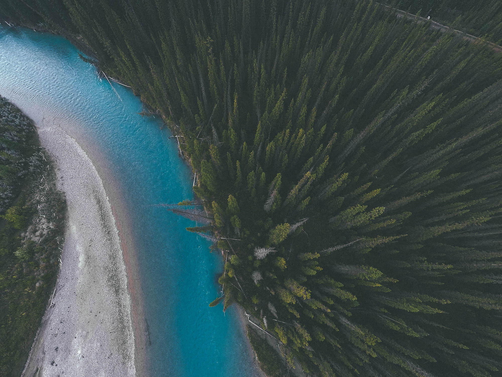 A flight above the Bow River.