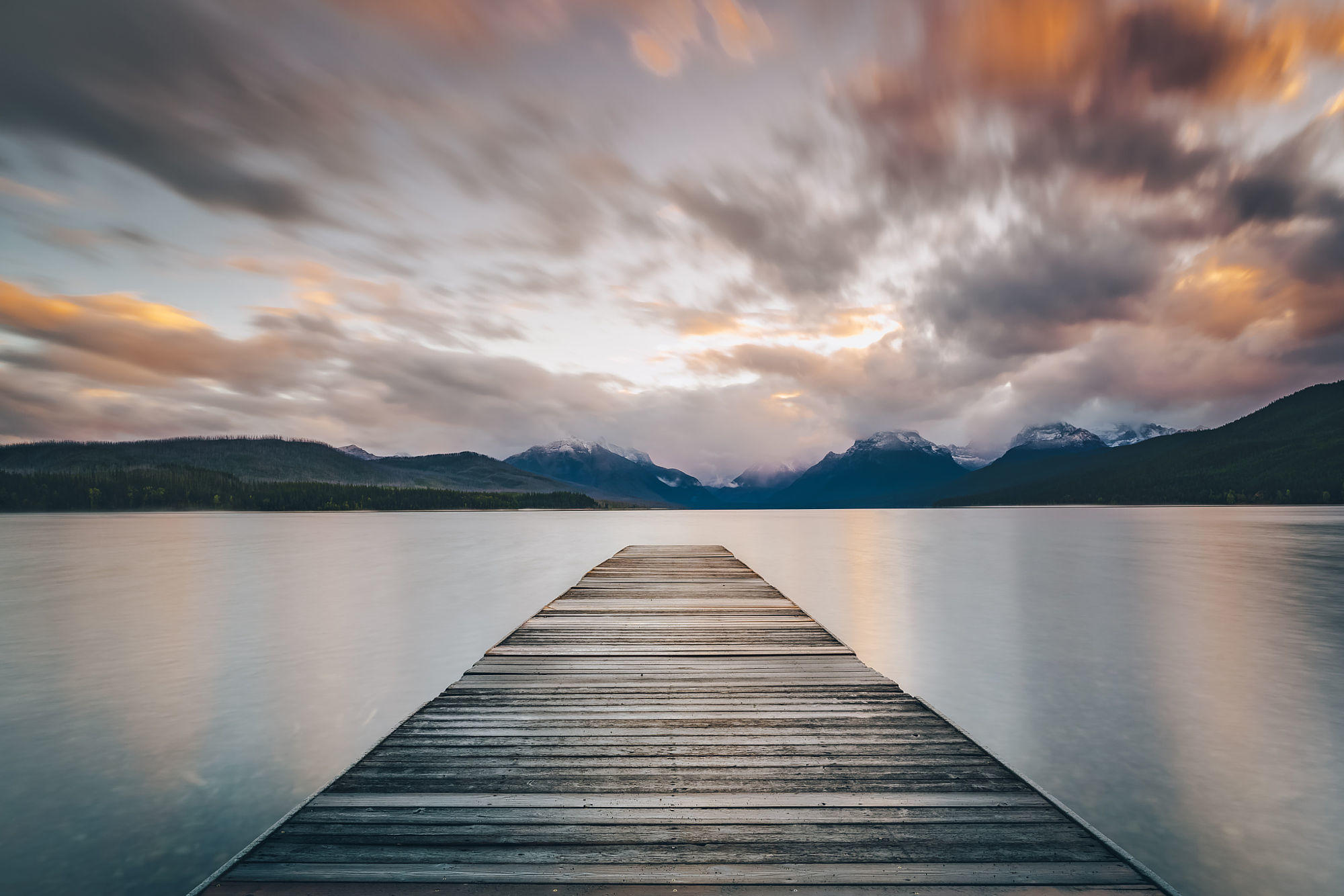 Sunrise over lake McDonald