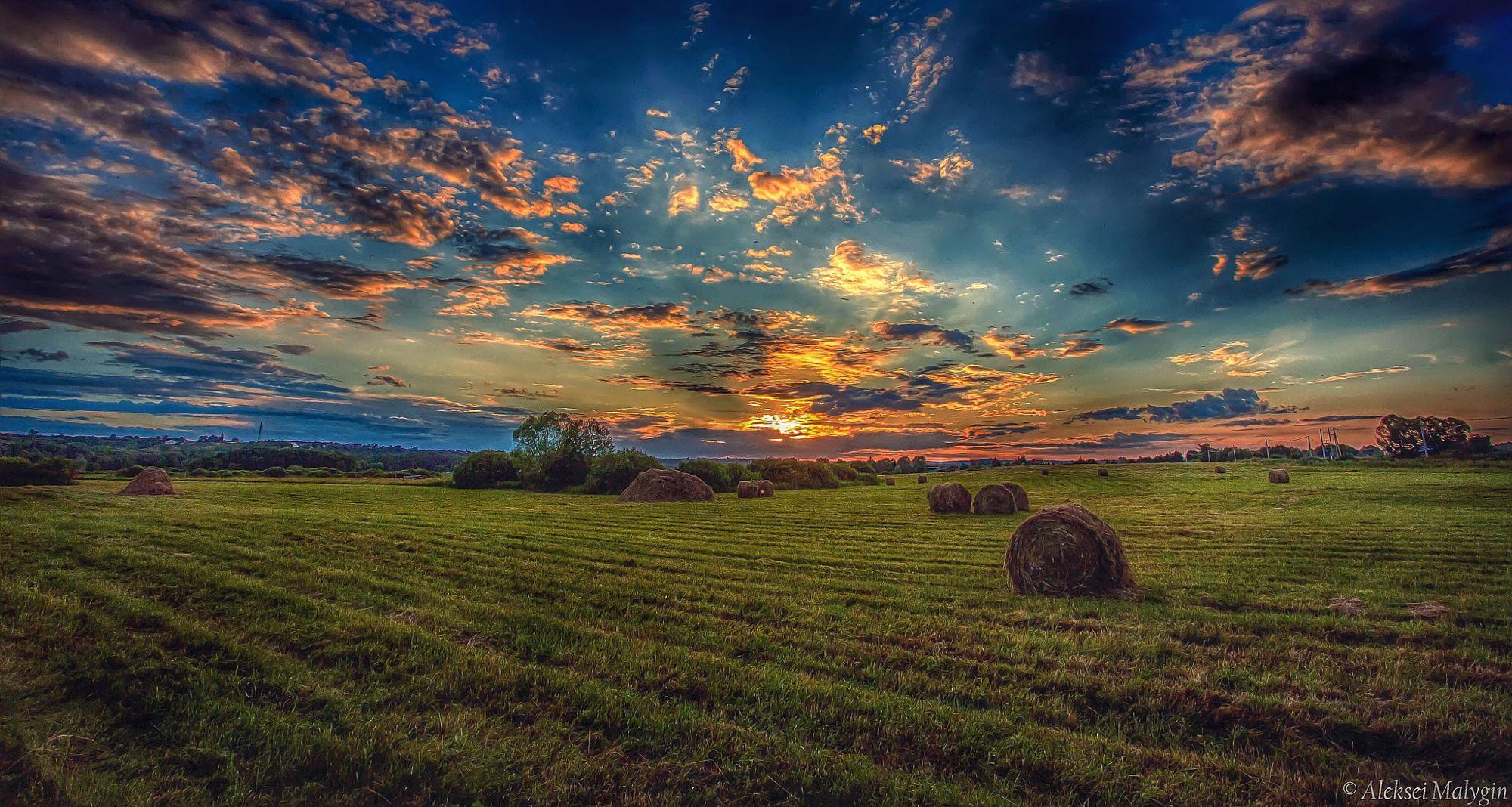 Summer evening after haymaking