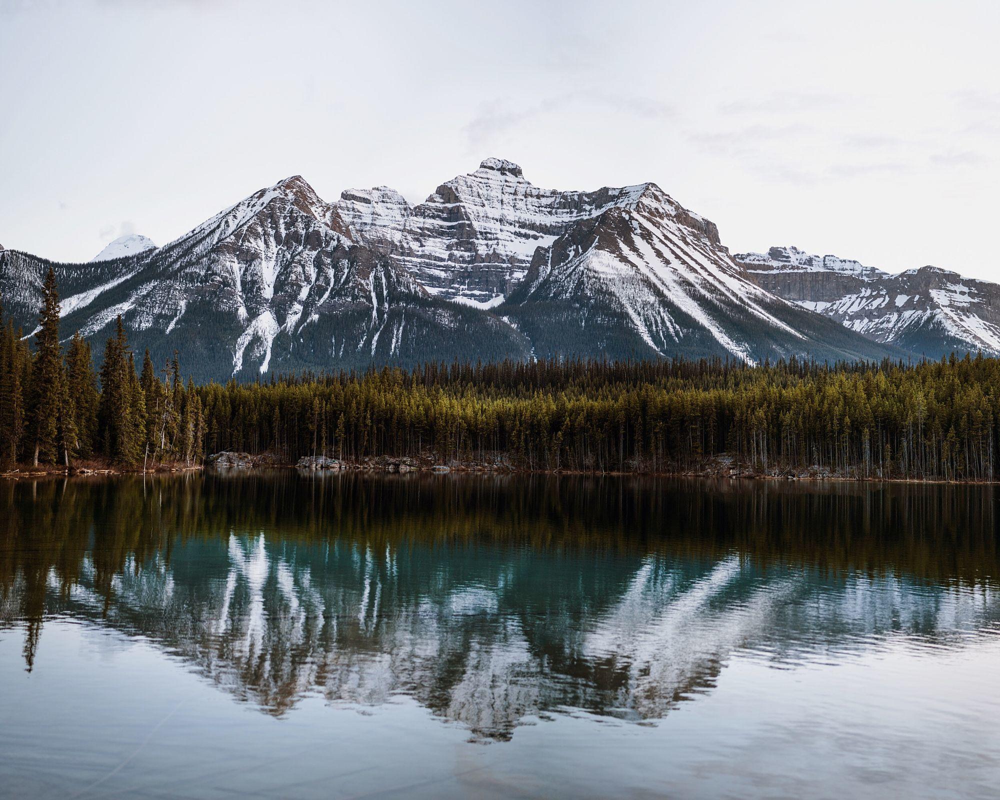 herbert lake. mount st piran. banff. alberta.