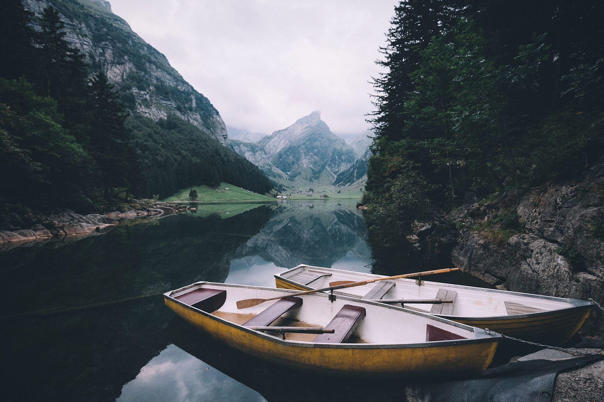 Swiss mountain lake.