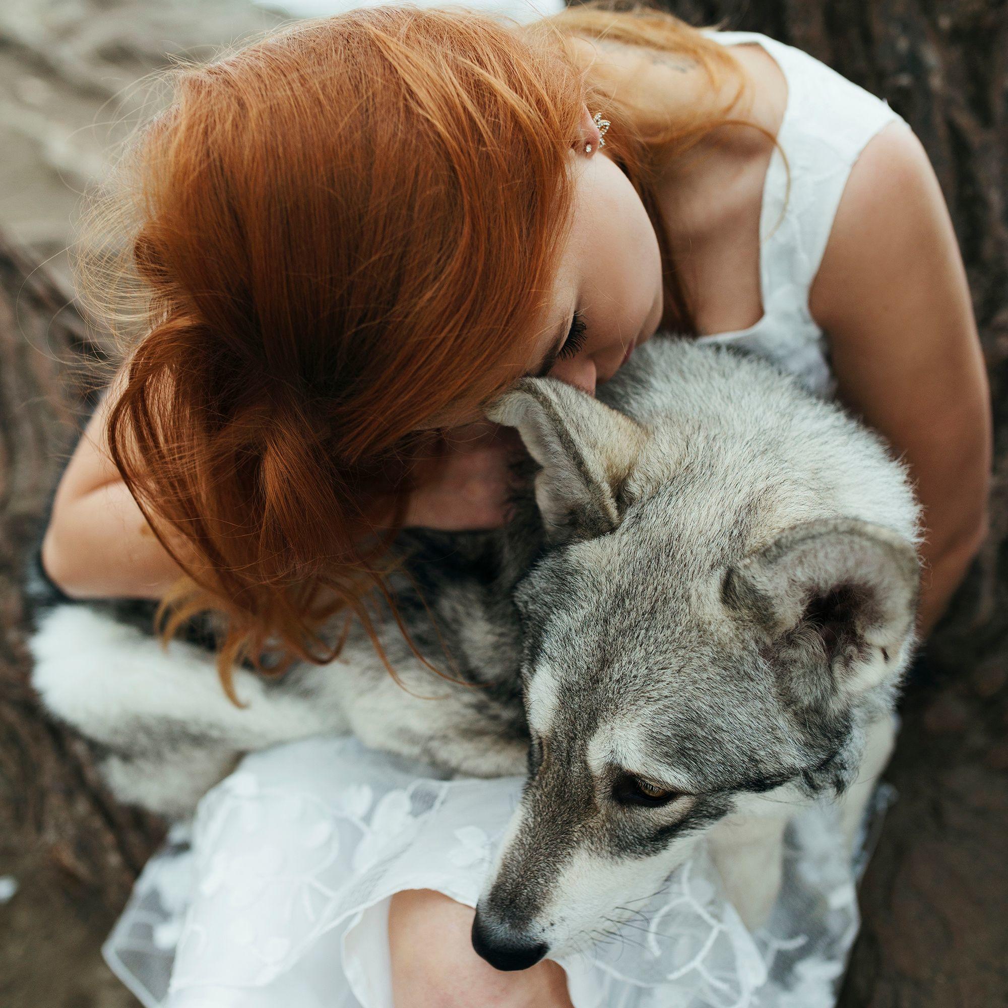 Girl and wolf