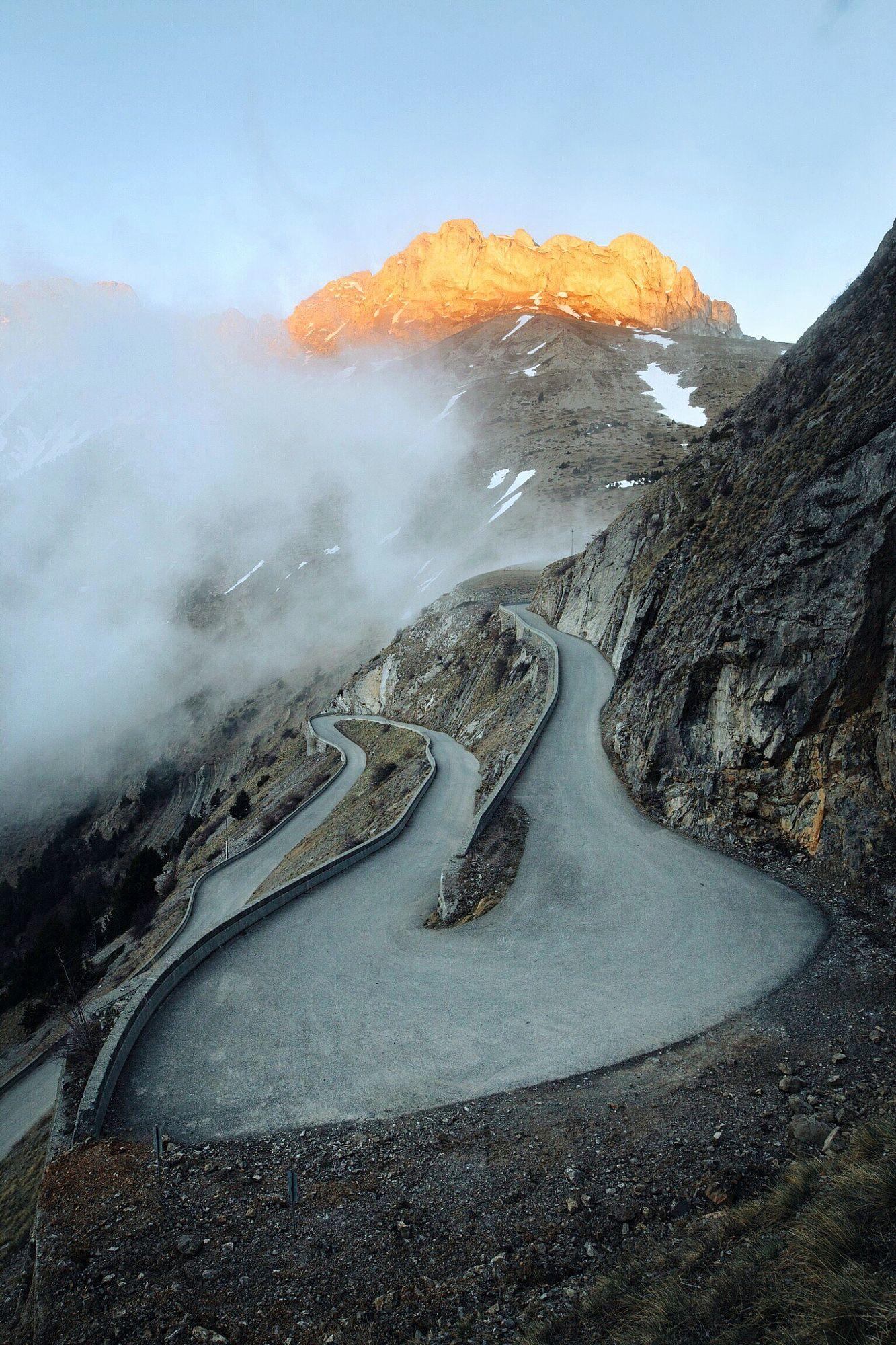 Mountain road in the Alps