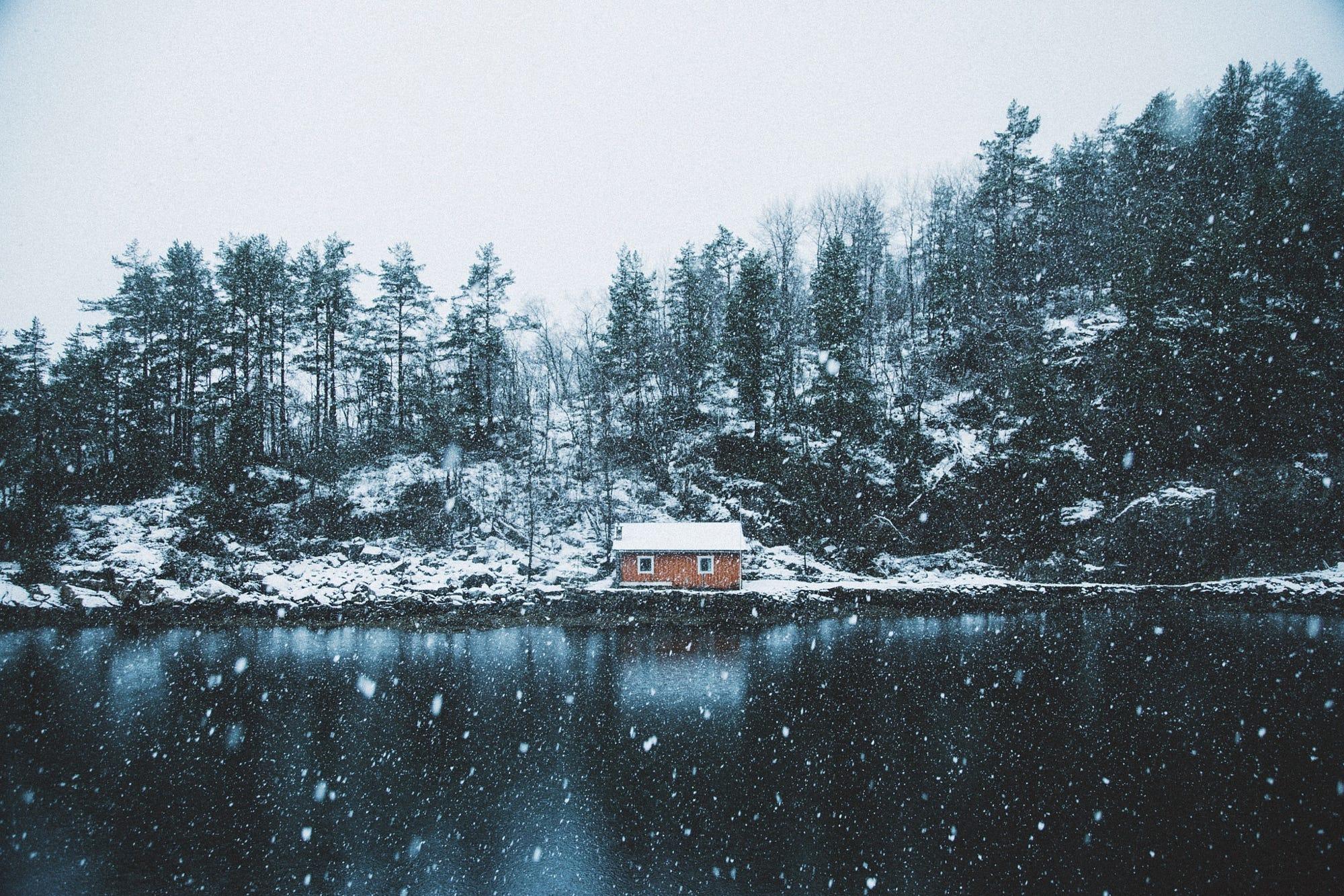 Winter cabin.