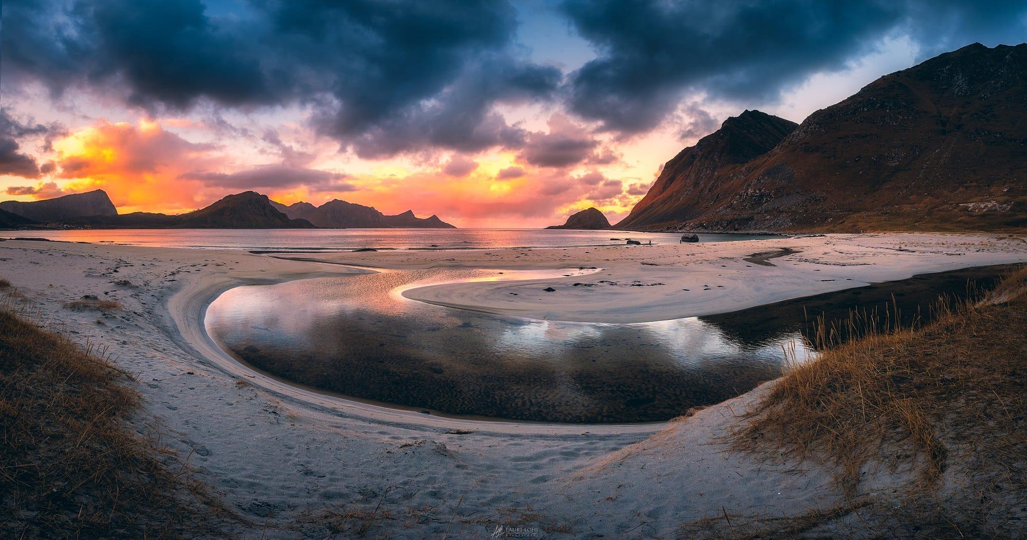 Haukland Beach Panorama