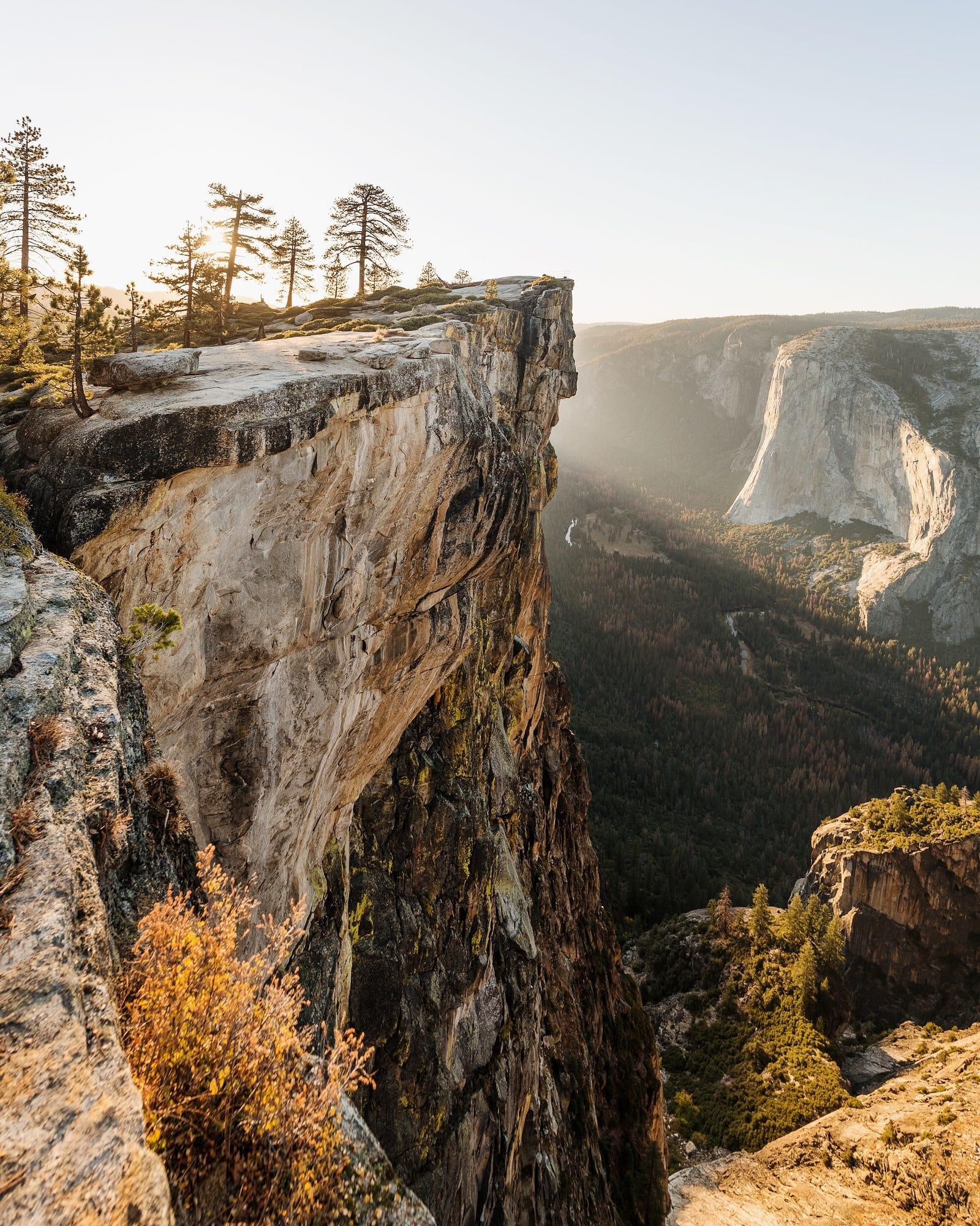 sunset at taft point. yosemite. california.