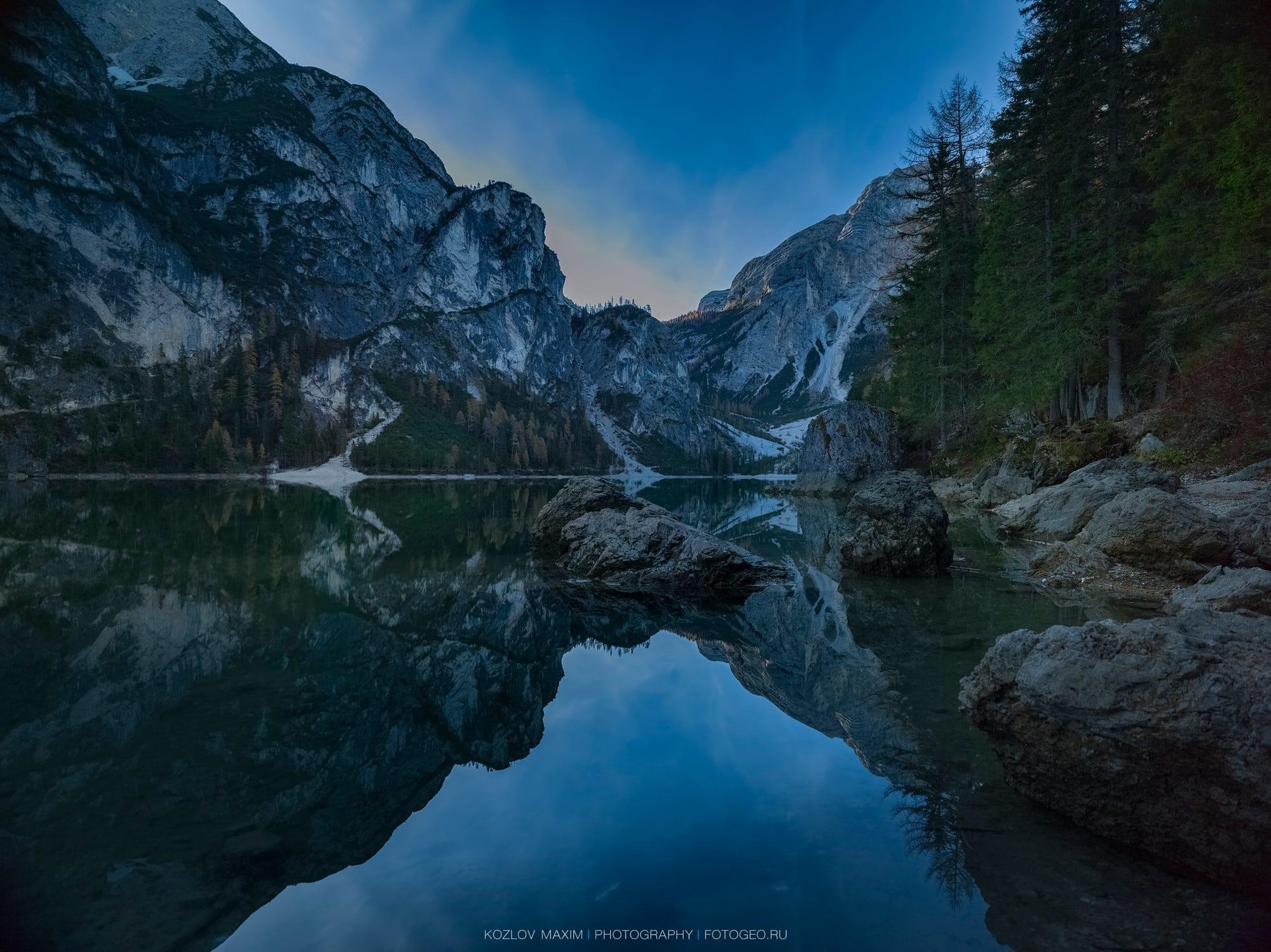 Lago di Braies. Italia.