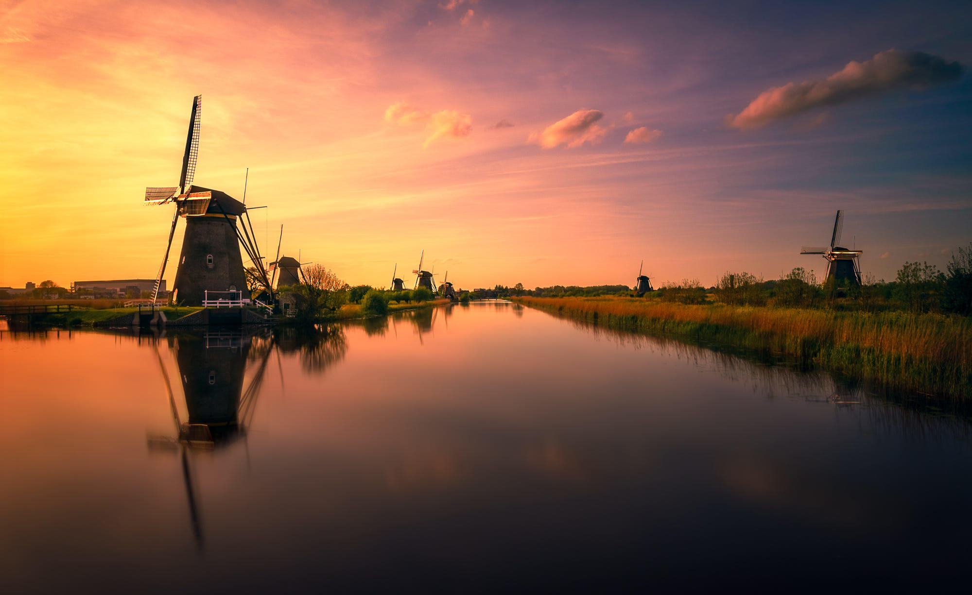 Windmills of Kinderdijk, Holland.